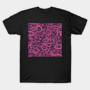 Snake block print pink T-Shirt